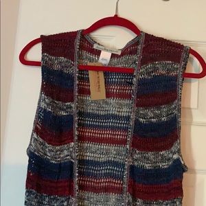 Long Sleeveless Throw. Brand New. Multi-Colored